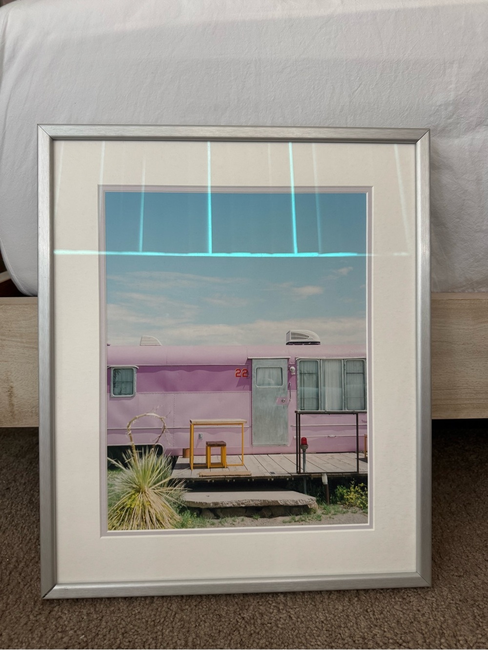 Michaels Pink Trailer Art Print in Silver Frame
